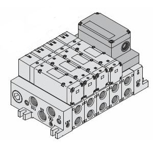 VQ5000 系列 5通先导式电磁阀 插入式组件 底板配管型集装式 EX123·124一体型对应输出串行传送系统