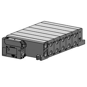 VQC4000 系列 5通电磁阀 底板配管型 插入式组件 对应小型无线遥控系列 集装式
