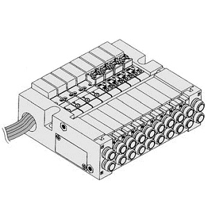 VQ1000 系列 5通电磁阀 翻转插入式 直接配管型 -COM L组件