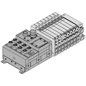 VQ2000 系列 5通电磁阀 底板配管型 插入式组件 串行系统EX240 集装式
