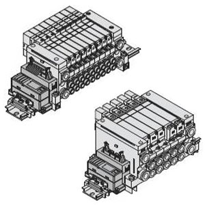 VQ1000/2000 系列 5通先导式电磁阀 插入式组件 底板配管型集装式 对应EX510网关方式串行传送系统