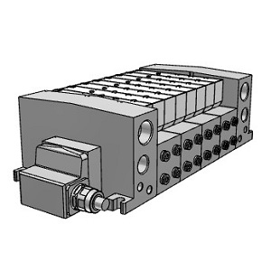 VQC4000 系列 5通电磁阀 底板配管型 插入式组件 L组件(导线组件)集装式 对应IP67
