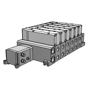 VQC5000 系列 5通电磁阀 底板配管型 插入式组件 S组件(串行传送组件) 对应EX250一体型(对应输入输出)串行传送系统集装式 对应IP67