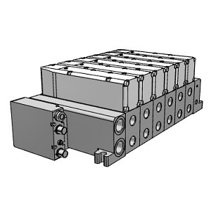 VQC5000 系列 5通电磁阀 底板配管型 插入式组件 S组件(串行传送组件) 对应EX260一体型(对应输出)串行传送系统集装式 对应IP67
