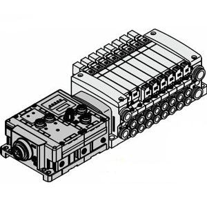 VQC1000 系列 5通电磁阀 底板配管型 插入式组件 集装式型号 EX600