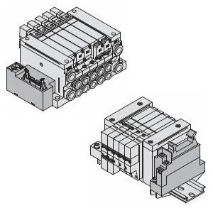VQ1000/2000 系列 5通先导式电磁阀 插入式组件 底板配管型 G带端子台扁平电缆