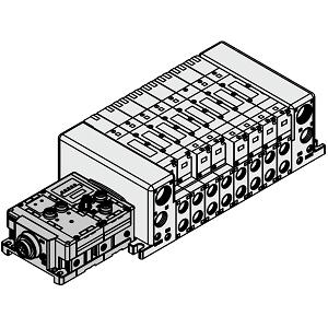 VQC4000 系列 5通电磁阀 底板配管型 插入式组件 S组件(串行传送组件:现场总线设备) 对应EX600一体型(对应输入输出)串行传送系统集装式 对应IP67