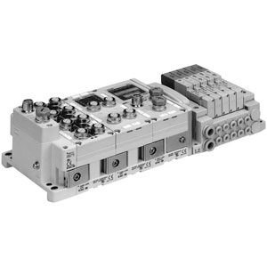 SV1000/2000/3000 系列 5通电磁阀 一体型(对应输入输出) 串行传送系统 对应EX600系列 拉杆式底板集装式