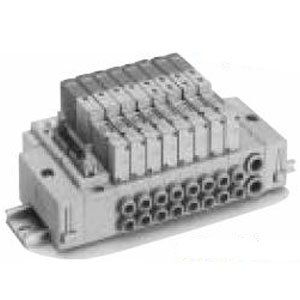 SX3000·5000 系列 5通电磁阀 底板配管型集装式 组合型底板/DIN导轨安装型 各自配线 45G 对应PC接线