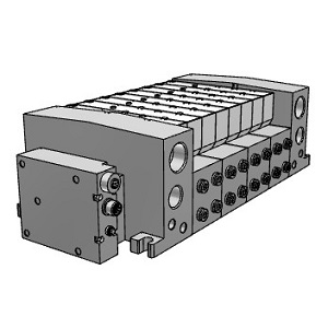 VQC4000 系列 5通电磁阀 底板配管型 插入式组件 S组件(串行传送组件) 对应EX500网关分散系统2(128点)集装式 对应IP67