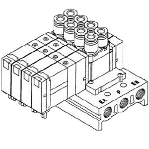 SX3000·5000·7000 系列 5通电磁阀 直接配管型集装式 整块型底板/各自配线 20型
