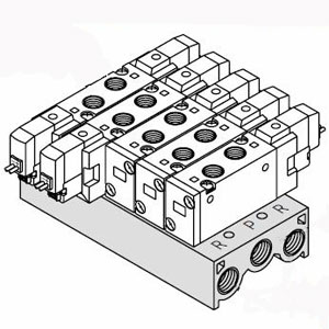 SYJ7000 系列 5通先导式电磁阀 直接配管型集装式 21型