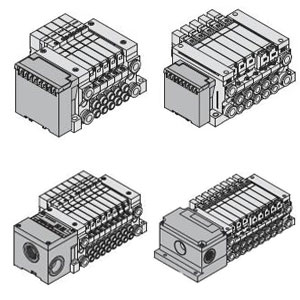 VQ1000/2000 系列 5通先导式电磁阀 插入式组件 底板配管型集装式 EX120·123·124一体型对应输出串行传送系统