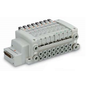 VQC4000 系列 5通电磁阀 底板配管型 插入式组件 F组件(D型辅助插座) 集装式 对应IP40