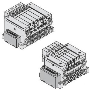 VQ1000/2000 系列 5通先导式电磁阀 插入式组件 底板配管型 D型辅助插座