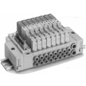 SX3000·5000 系列 5通电磁阀 底板配管型集装式 组合型底板 DIN导轨安装型 插入式配线 扁平电缆配线 45P型