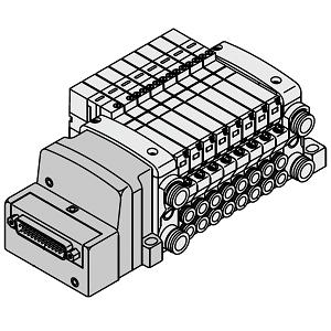VQC1000 系列 5通电磁阀 底板配管型 插入式组件 D型辅助插座