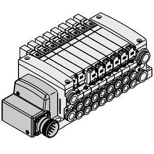 VQC2000 系列 5通电磁阀 底板配管型 插入式组件 多针插座