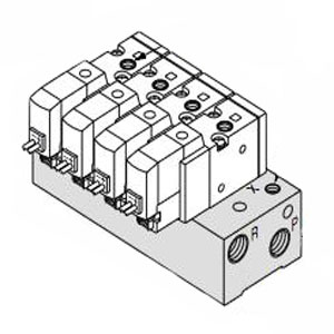 SYJ500 系列 3通电磁阀/先导式 弹性密封 外部先导式用集装式 21R型