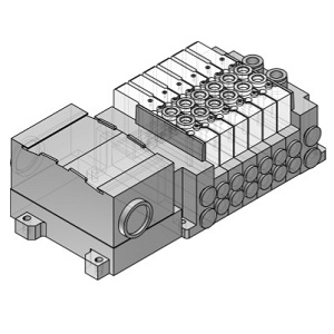 SY3000/5000/7000 系列 5通电磁阀 插入式 插件连接底板:插入式混合安装型集装式 对应端子台盒 12型
