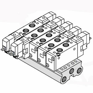 SYJ7000 系列 5通先导式电磁阀 直接配管型集装式 20型