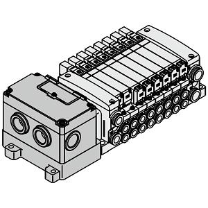 VQC2000 系列 5通电磁阀 底板配管型 插入式组件 集装式型号 EX126
