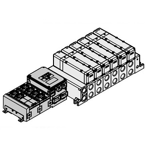 VQC5000 系列 5通电磁阀 底板配管型 插入式组件 S组件(串行传送组件) 对应EX245一体型(对应输入输出)串行传送系统集装式 对应IP65