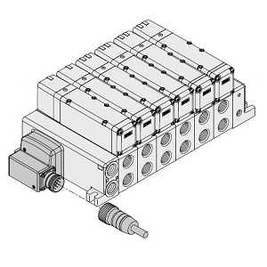 VQC5000 系列 5通电磁阀 底板配管型 插入式单元 多针插座组件