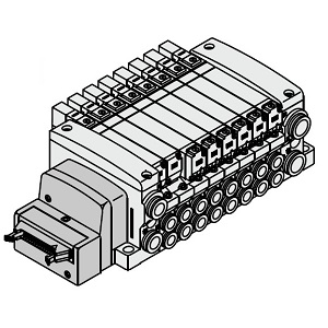 VQC2000 系列 5通电磁阀 底板配管型 插入式组件 扁平电缆插座