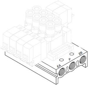 SY3000·5000·7000 系列 5通电磁阀 底板配管型集装式 整体集装板 各自配线 41型