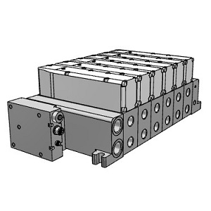 VQC5000 系列 5通电磁阀 底板配管型 插入式组件 S组件(串行传送组件) 对应EX500网关分散系统2(128点)集装式 对应IP67