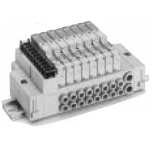 SX3000·5000 系列 5通电磁阀 底板配管型集装式 组合型底板 DIN导轨安装型 插入式配线 45T型 端子台9极