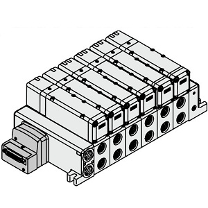 VQC5000 系列 5通电磁阀 底板配管型 插入式单元 D型辅助插座