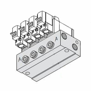 SYJ500 系列 3通电磁阀/先导式 弹性密封 内部先导式用集装式 41型