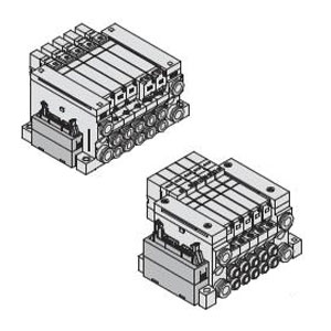 VQ1000/2000 系列 5通先导式电磁阀 插入式组件 底板配管型 P型扁平电缆