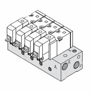 SYJ500 系列 3通电磁阀/先导式 弹性密封 内部先导式用集装式 41R型
