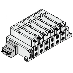 VQC5000 系列 5通电磁阀 底板配管型 插入式单元 扁平电缆插座组件