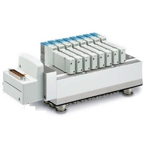 JSY3000-S 系列 5通电磁阀 插入式 带不锈钢板 底面配管型集装式 D型辅助插头/扁平电缆插座/端子台盒 51型
