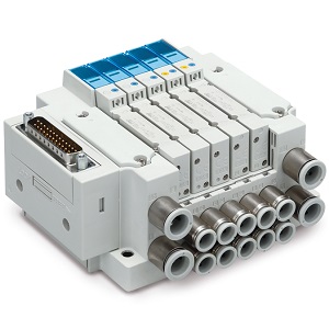 JSY1000/3000/5000 系列 紧凑型5通电磁阀 插入式插件连接底板 D型辅助插头 扁平电缆插座 10型集装式