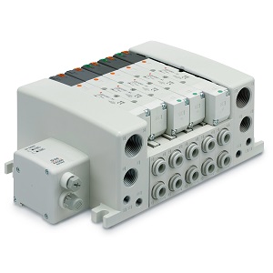VQC4000 系列 5通电磁阀 底板配管型 插入式组件 S组件(串行传送组件) 对应EX500网关分散系统(64点)集装式 对应IP67