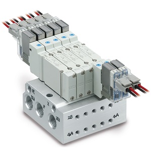JSY1000/3000/5000 系列 紧凑型5通电磁阀 非插入式金属底板用 40型侧配管 41型底面配管 集装式