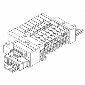 SQ2000 系列 5通电磁阀 对应EX510网关方式串行传送系统 插入式 集装式