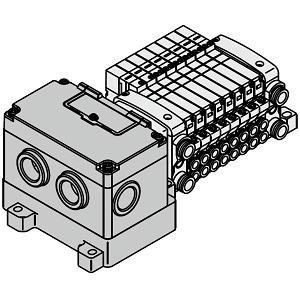 VQC1000 系列 5通电磁阀 底板配管型 插入式组件 集装式型号 EX126
