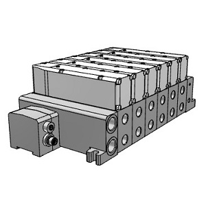 VQC5000 系列 5通电磁阀 底板配管型 插入式单元 串行传送组件:EX500网关方式