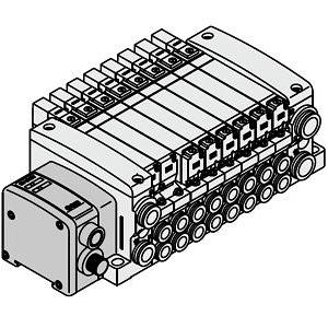 VQC2000 系列 5通电磁阀 底板配管型 插入式单元 S组件(串行通信:EX500网关方式) 集装式