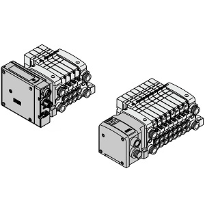 VQC1000 系列 5通电磁阀 底板配管型 插入式单元 S组件(串行通信:EX500网关方式) 集装式