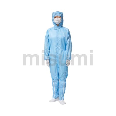 蓝色条纹防静电连帽连体服